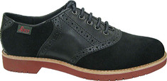 Bass Enfield Black Suede Saddle Shoes for Women