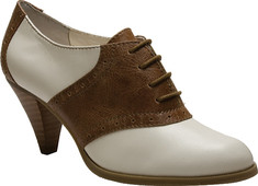Bass Glenbrook Fawn Atanado/Cream Scholar Leather Saddle Shoes for Women